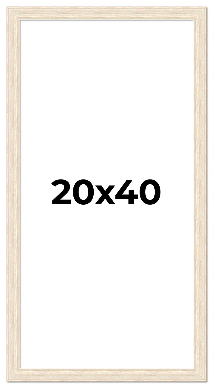 20x40 Wide Barnwood Picture Frame with UV-Resistant Acrylic & Acid Free Backing, Available in 6 Paint Finishes - Grey, Brown, White, and Black